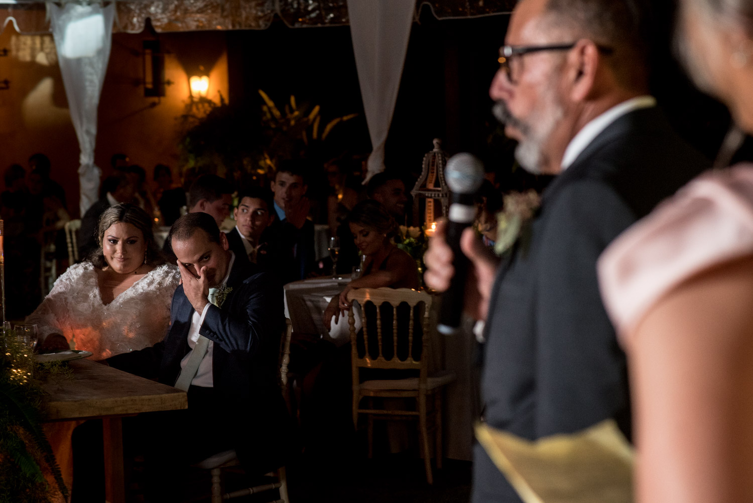 Father giving toast lit with a softbox