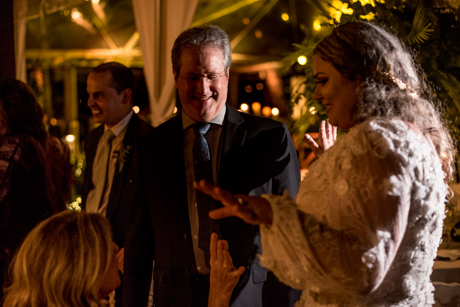 Candid photo of a man lit with a grid