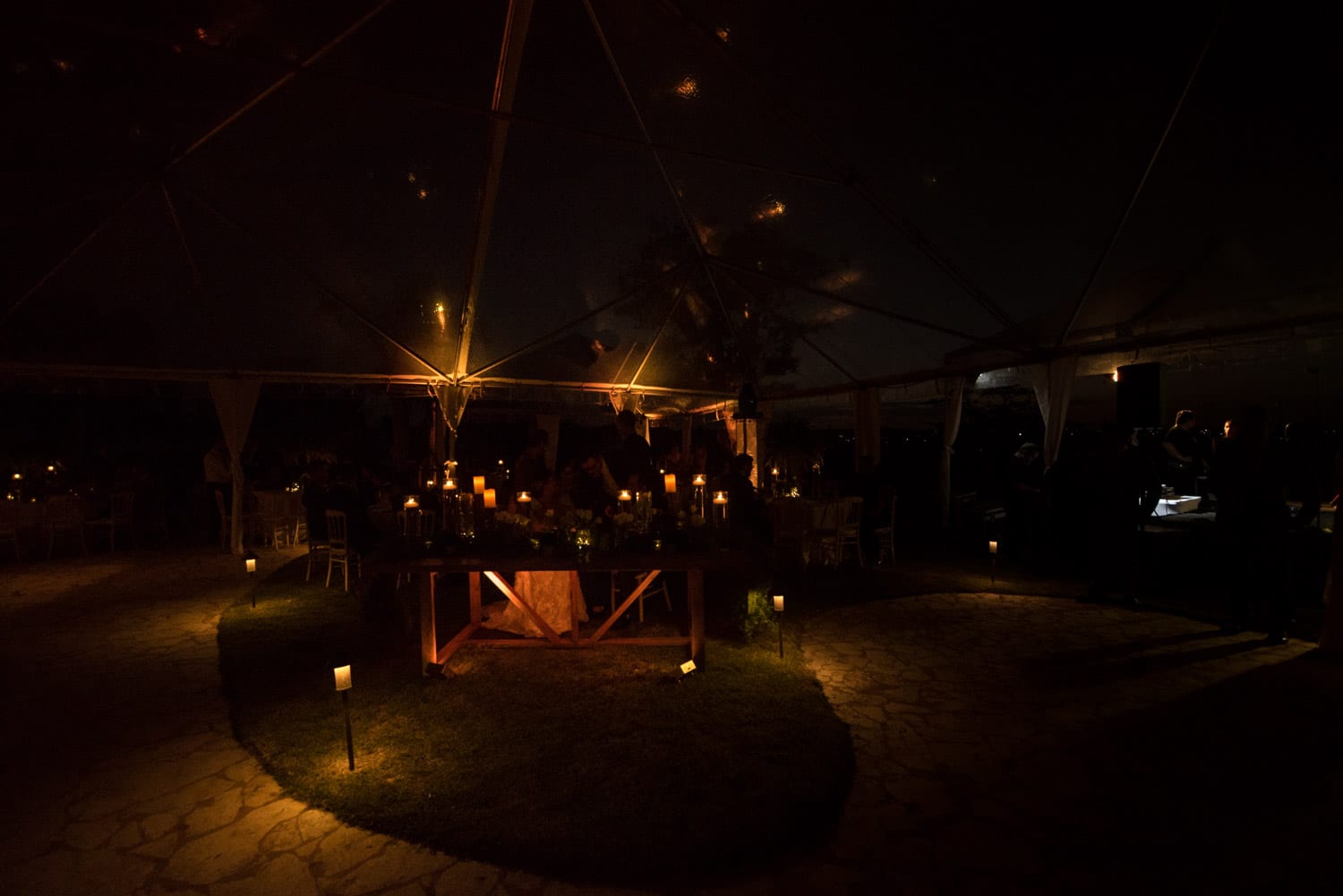 Wedding reception with no flash