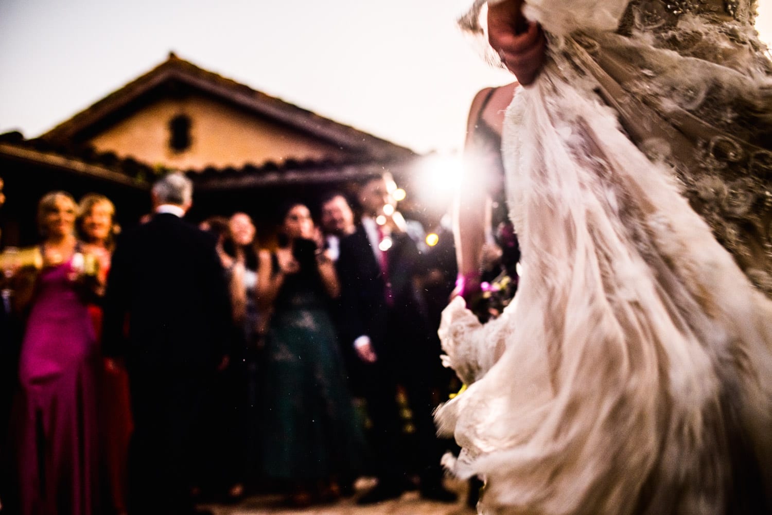 Wedding dress motion blur with LED lighting