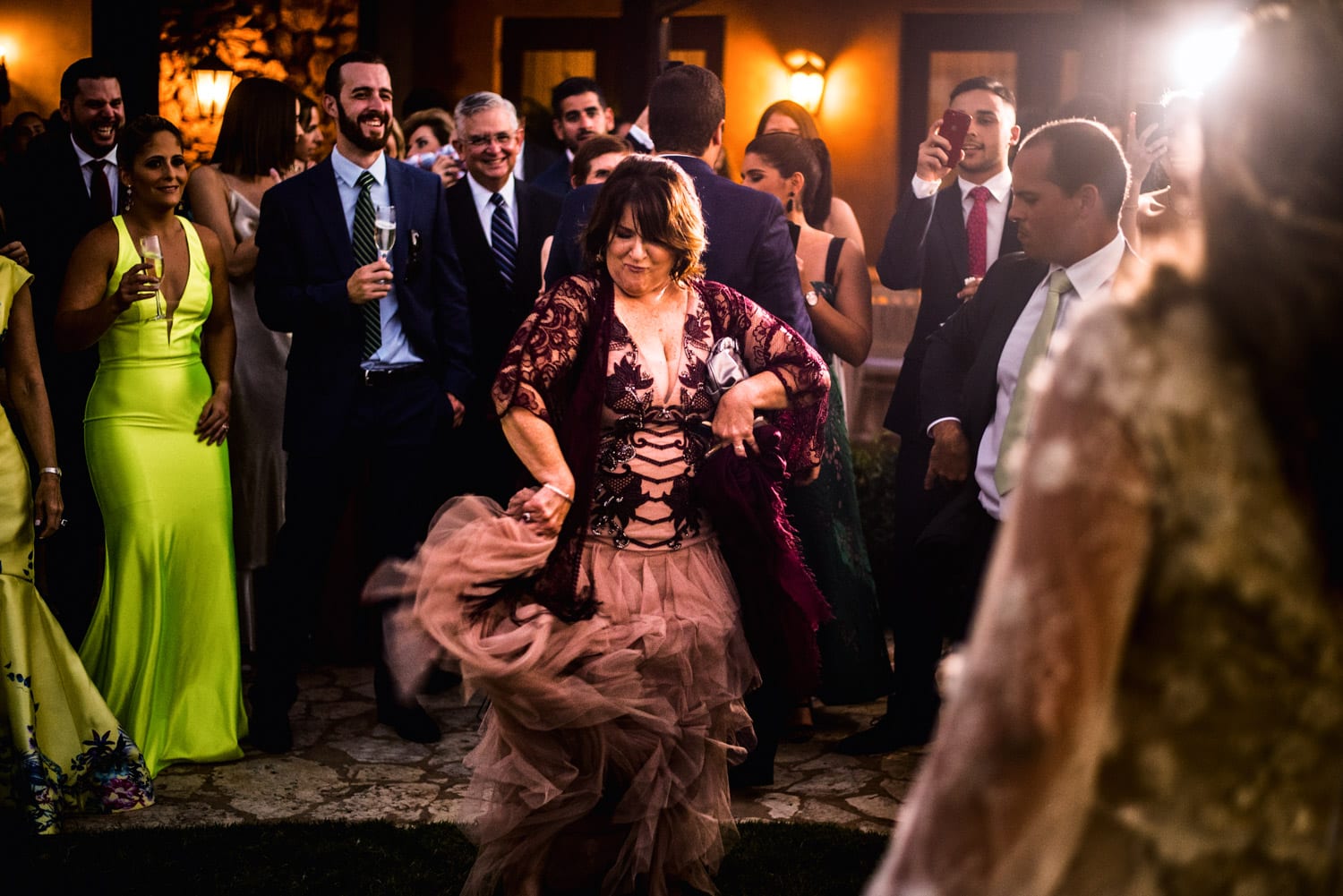 Bomba dancing at puerto rican wedding reception